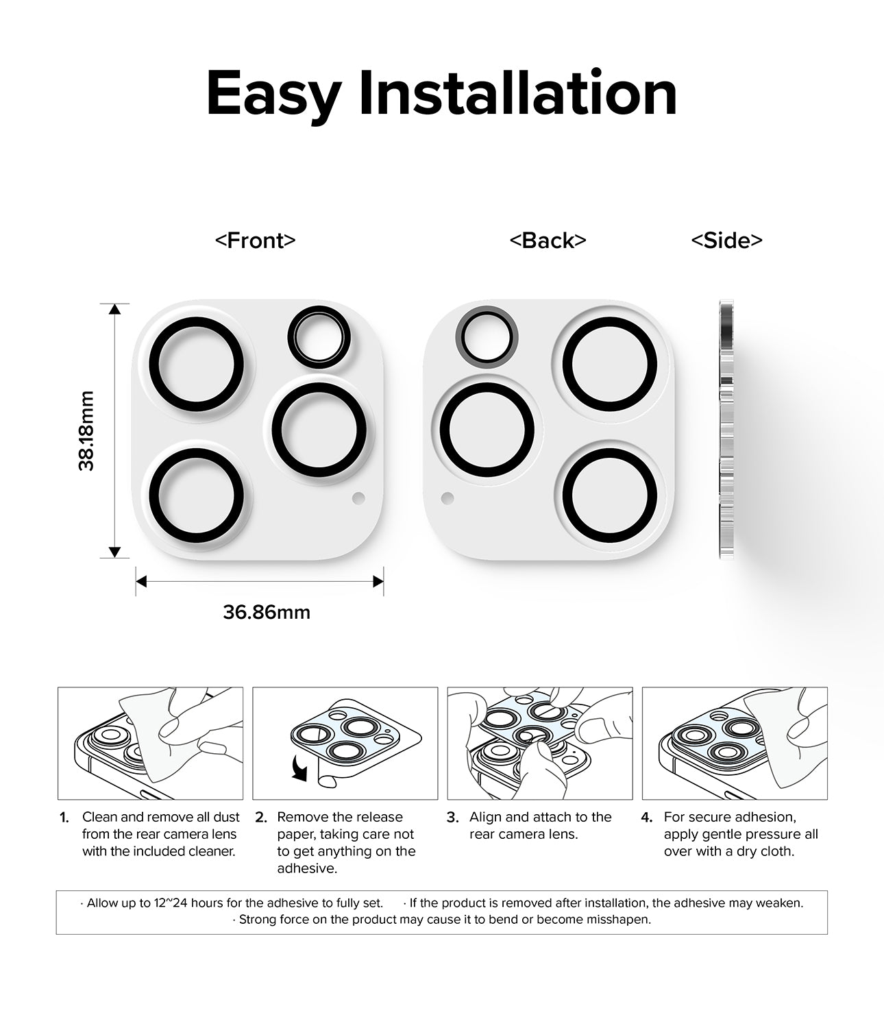 iPhone 15 Pro Max | Camera Protector Glass [2 Pack] - Easy Installation.