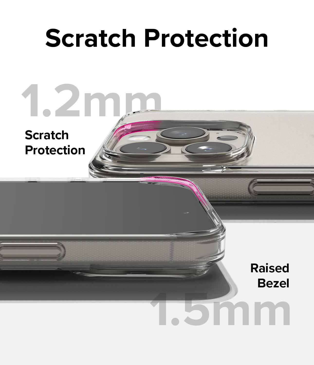 Ốp lưng iPhone 15 Pro Max | Fusion Matte Clear - Chống trầy xước. Viền nâng lên.