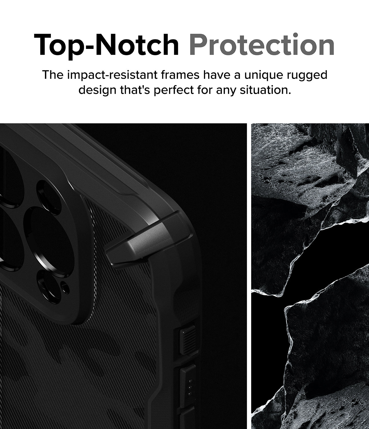 Ốp lưng iPhone 15 Pro Max | Fusion-X Camo Black - Bảo vệ đỉnh cao. Các khung chống va đập có thiết kế chắc chắn độc đáo, hoàn hảo cho mọi tình huống