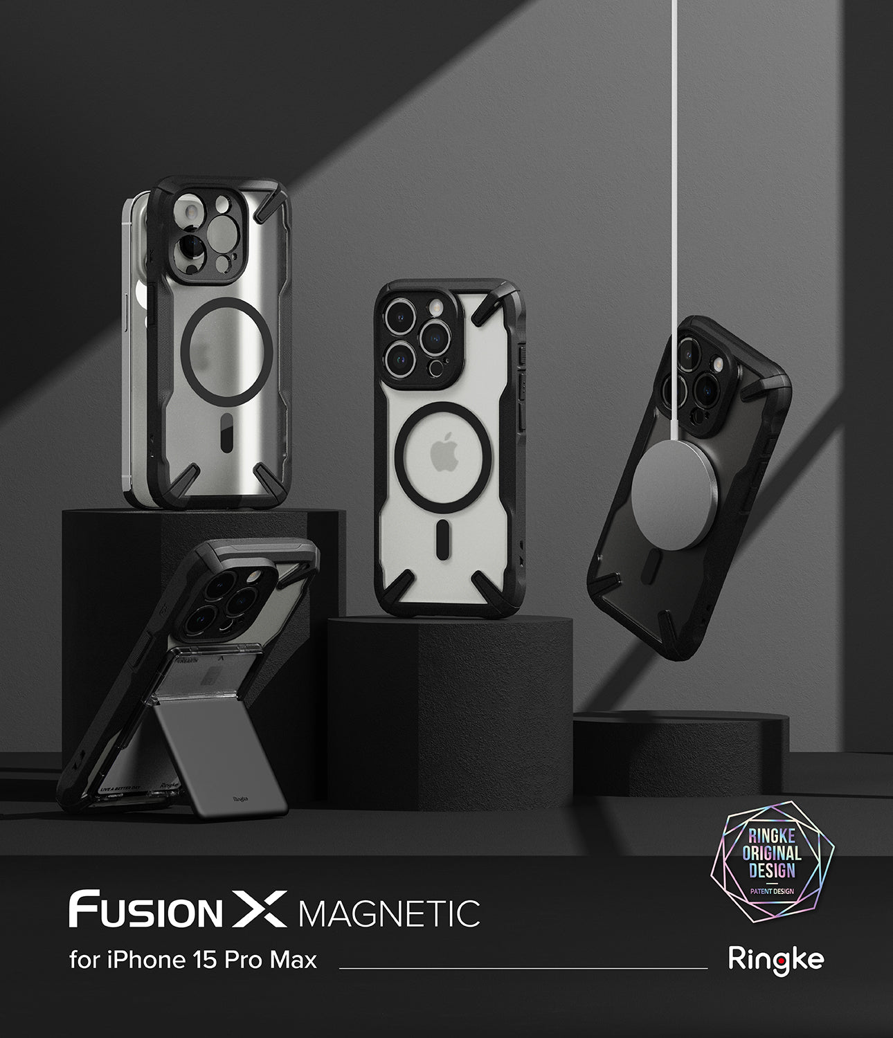 iPhone 15 Pro Max Case | Fusion-X Magnetic Matte Black - Ringke