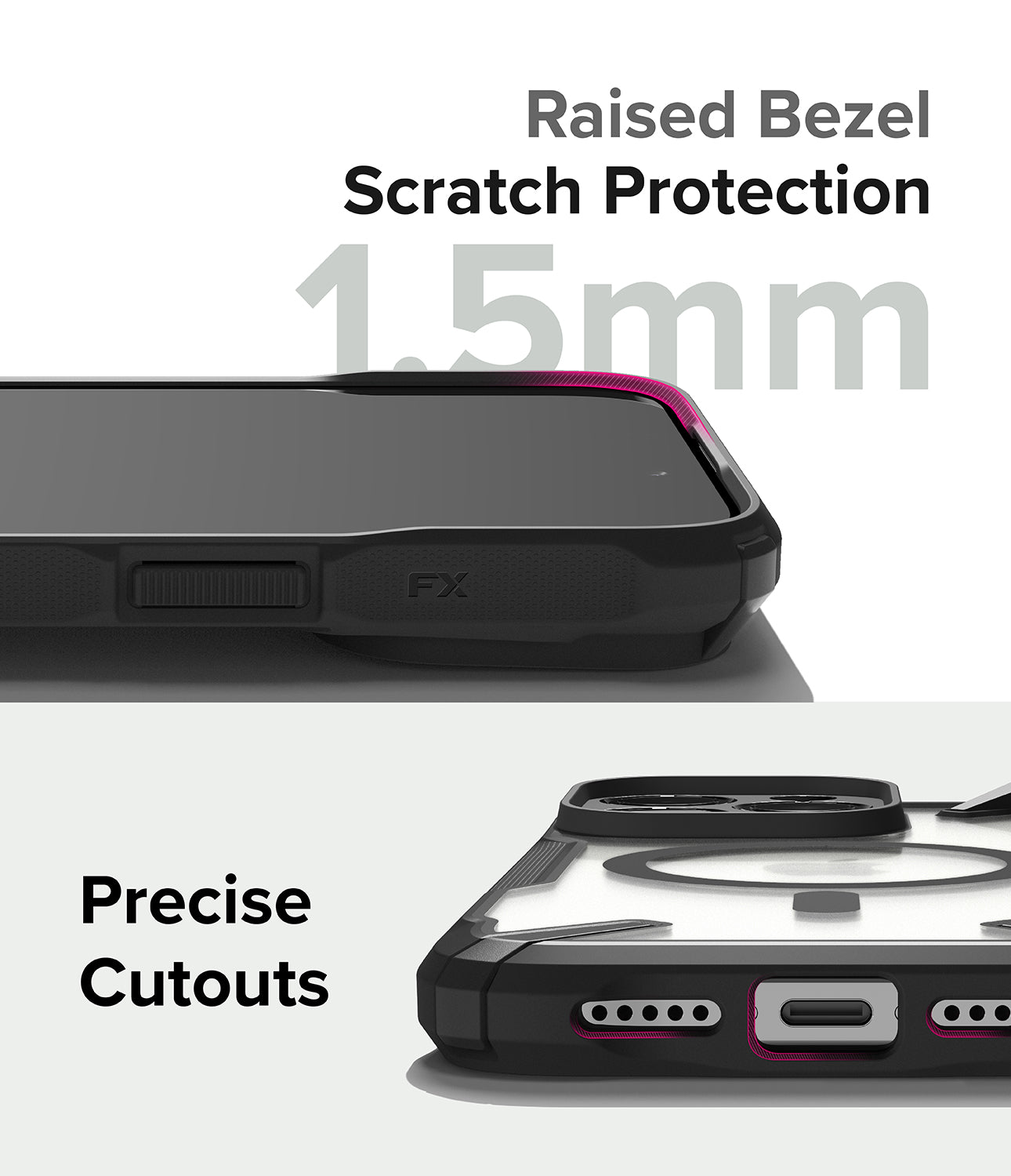 iPhone 15 Pro Max Case | Fusion-X Magnetic Matte Black - Raised Bezel Scratch Protection. Precise Cutouts