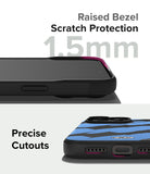 iPhone 15 Pro Max Case | Onyx Design - Blue Brush- Raised Bezel Scratch Protection and Precise Cutouts.