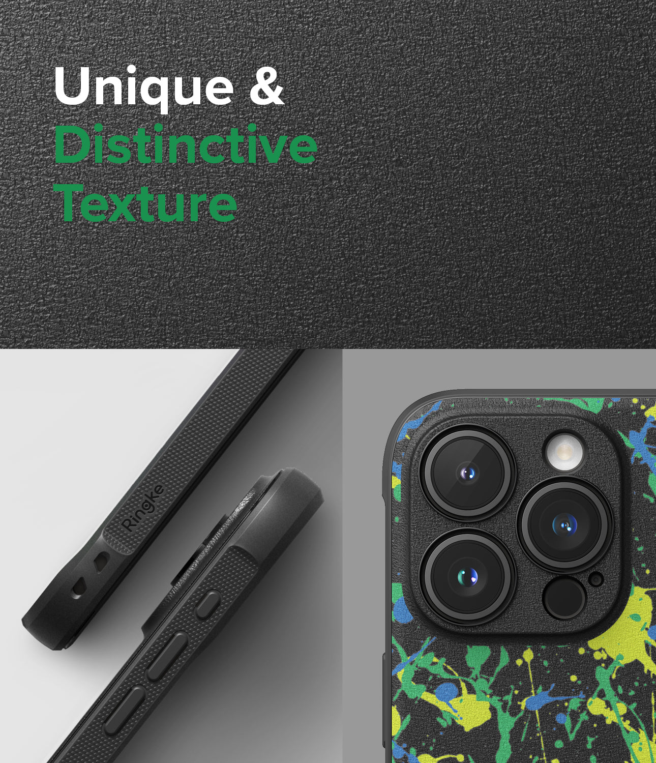 iPhone 15 Pro Max Case | Onyx Design - Action Painting - Unique and Distinctive Texture.