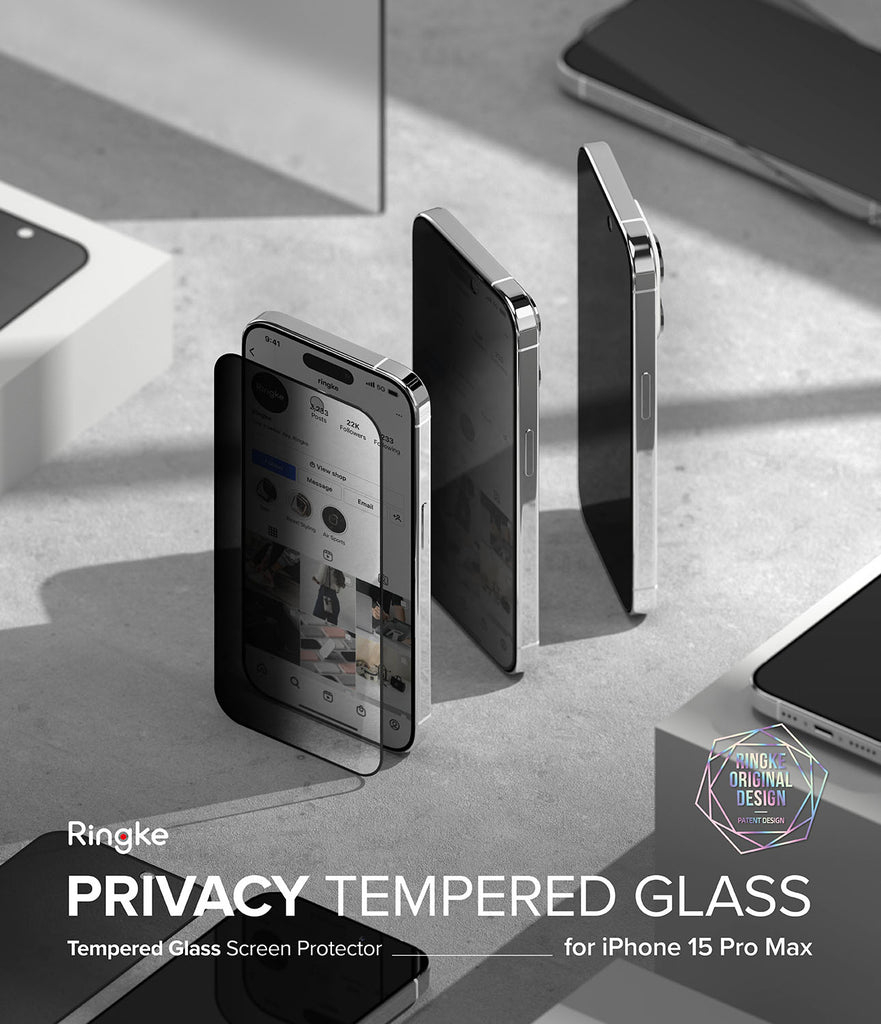 iPhone 15 series Tempered-Glass Privacy Screen Protector Set