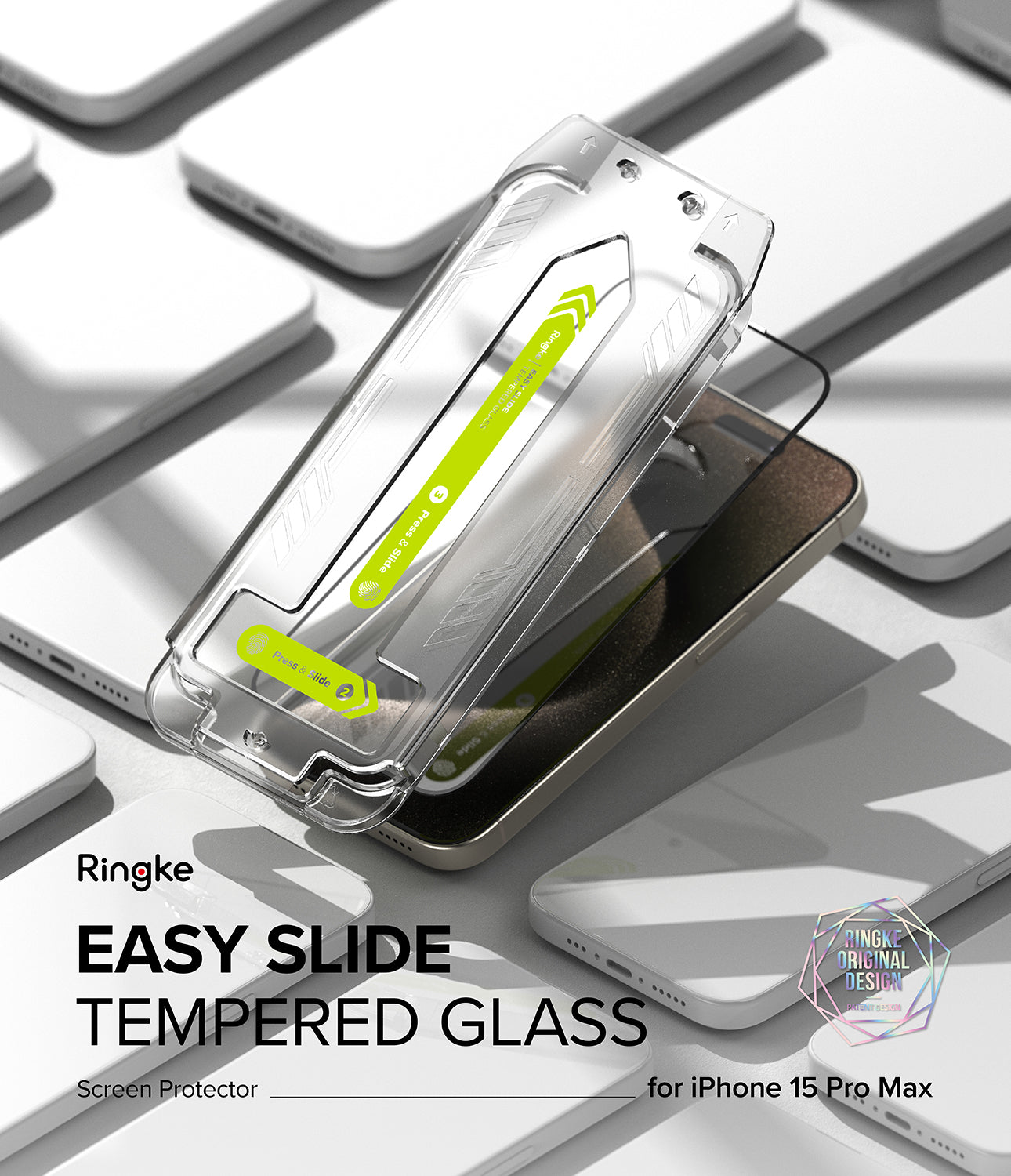 iPhone 15 Pro Max Screen Protector | Easy Slide Tempered Glass - By Ringke