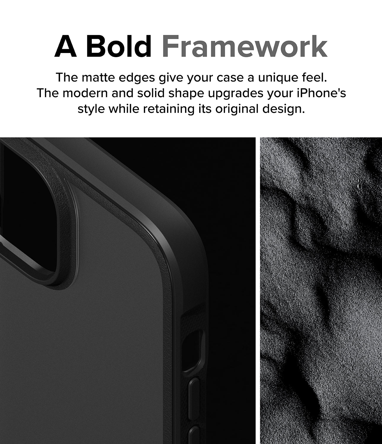 iPhone 15 Plus Case | Fusion Bold - Matte/Black - A Bold Framework. The matte edges give your case a unique feel. The modern and solid shape upgrades your iPhone's style while retaining its original design.