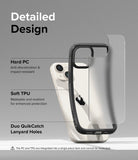 iPhone 15 Plus Case | Fusion Bold - Matte/Black - Detailed Design. Anti-discoloration and impact-resistant with Hard PC. Malleable and resilient for enhanced protection with Soft TPU. Duo QuikCatch Lanyard Holes.