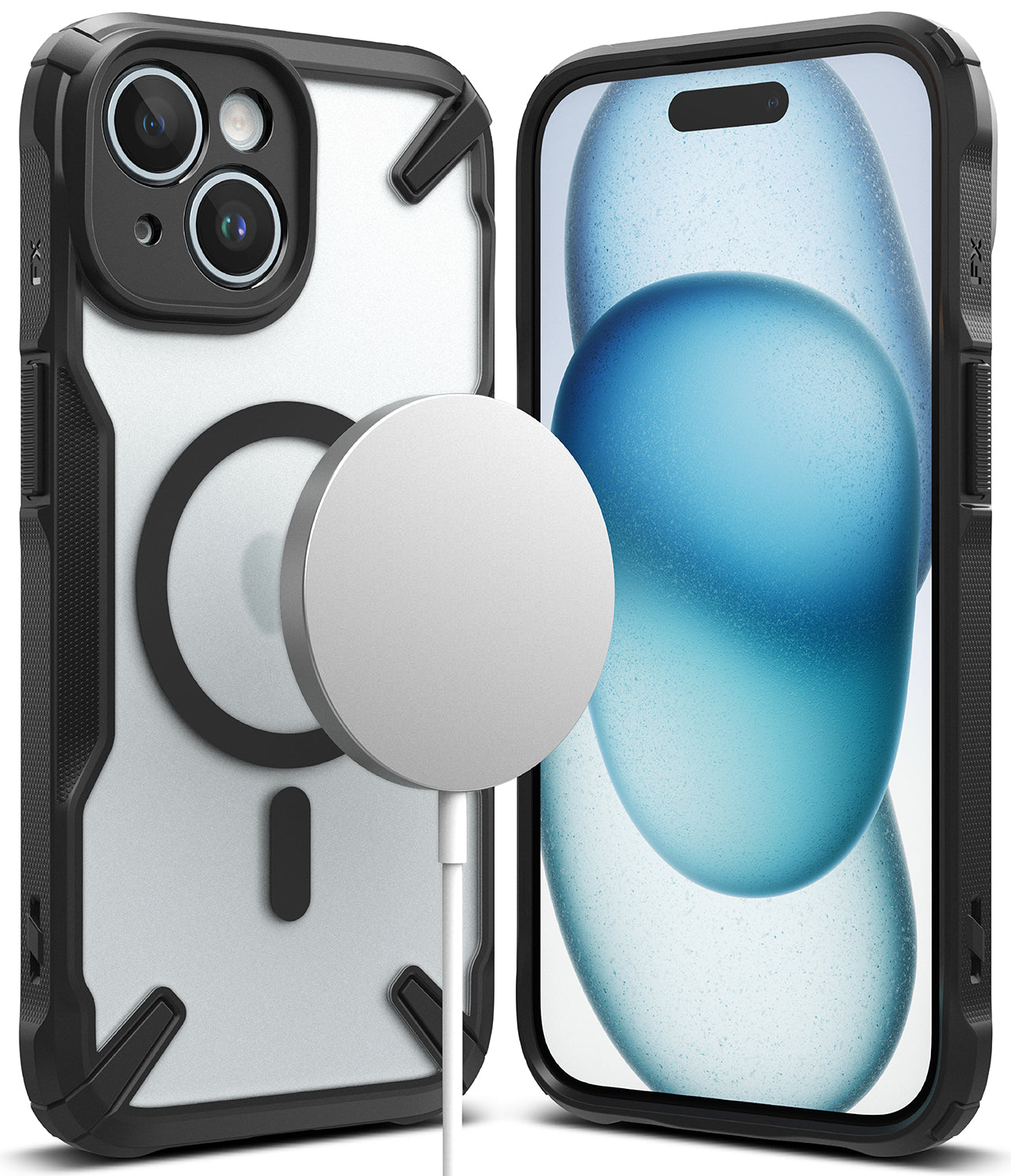 iPhone 15 Plus Case | Fusion-X Magnetic Matte Black - Ringke