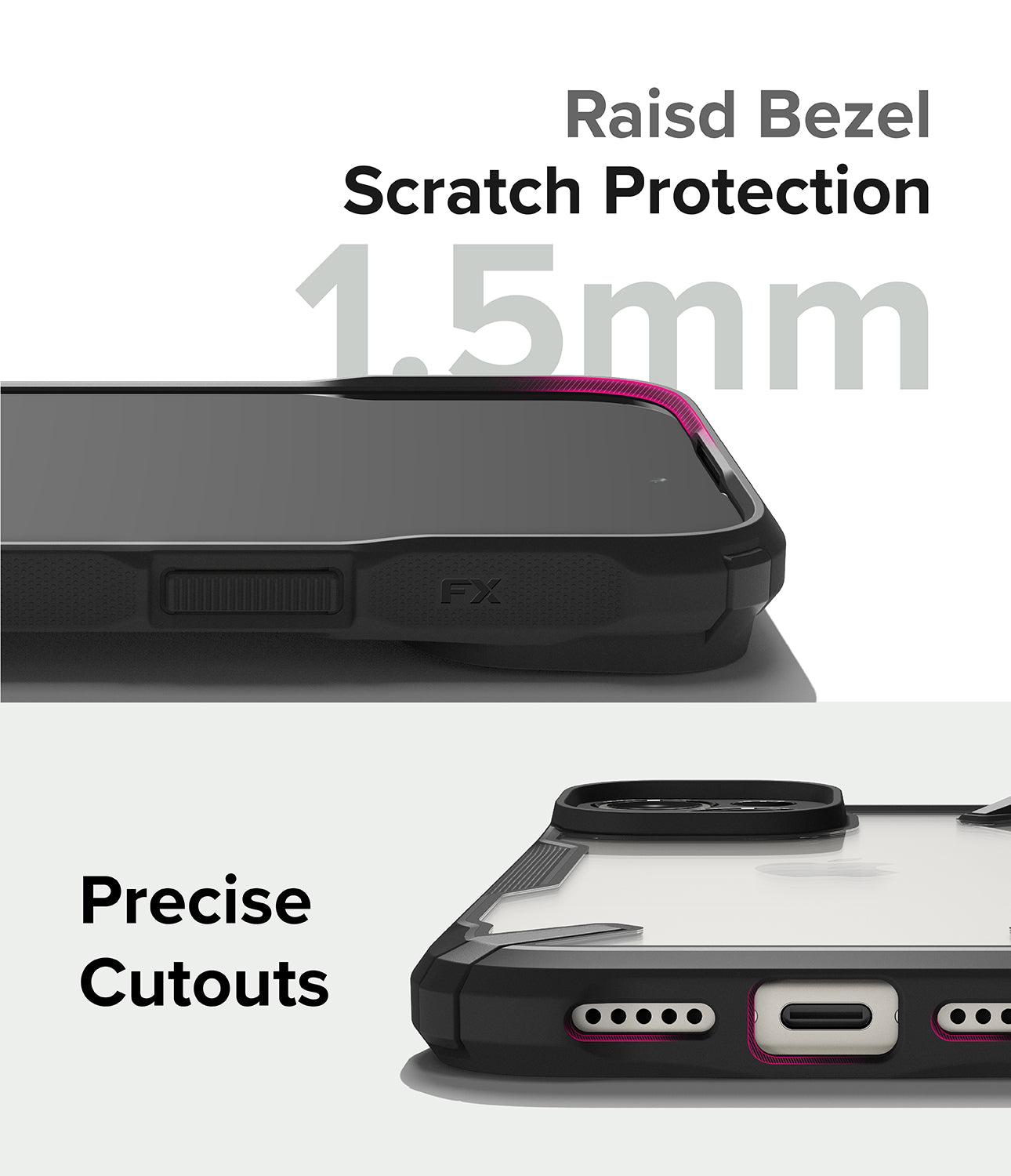 iPhone 15 Plus Case | Fusion-X - 1.5mm Raised Bezel Scratch Protection. Precise Cutouts.