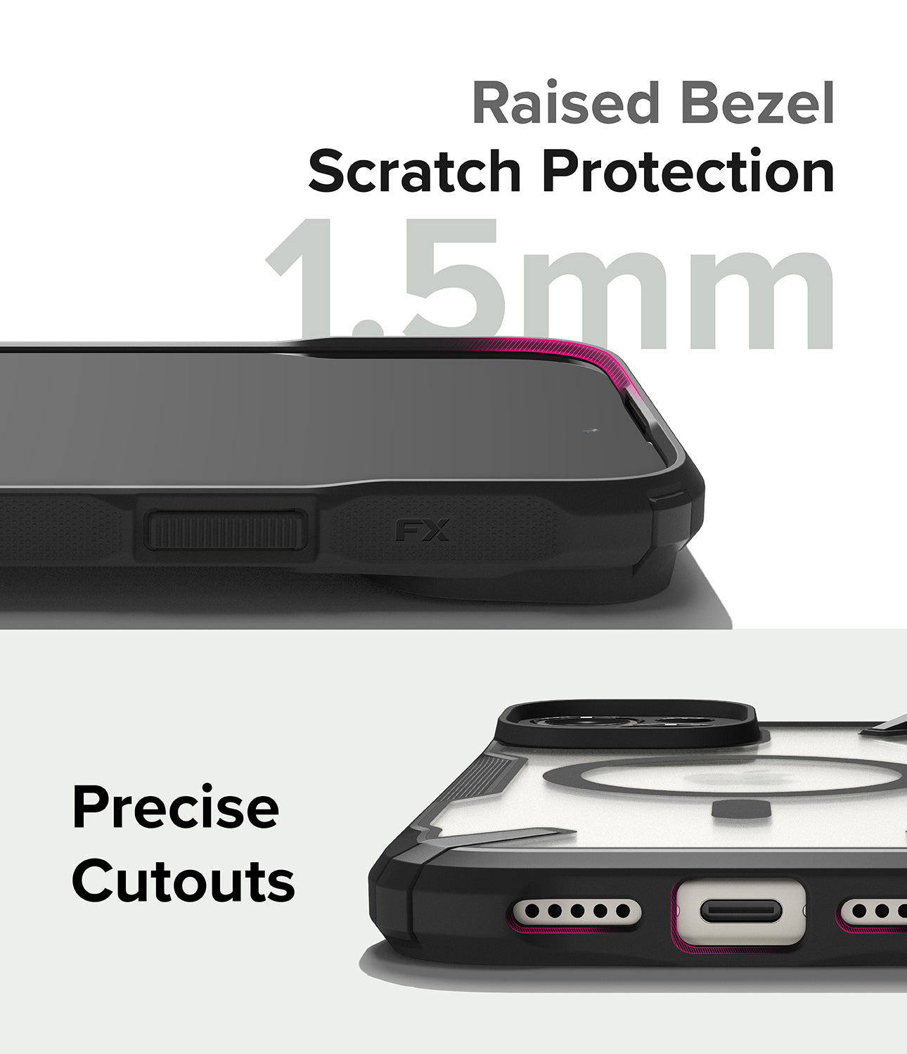 iPhone 15 Plus Case | Fusion-X Magnetic Matte Black - Raised Bezel Scratch Protection. Precise Cutouts