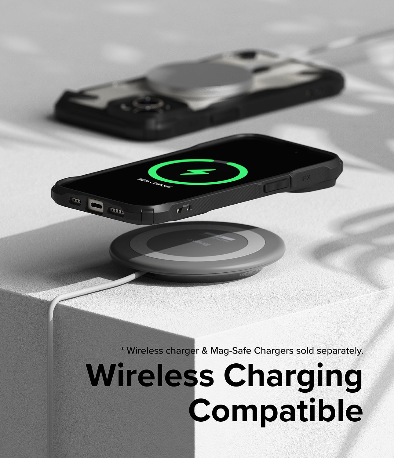 iPhone 15 Plus Case | Fusion-X Magnetic Matte Black - Wireless Charging Compatible