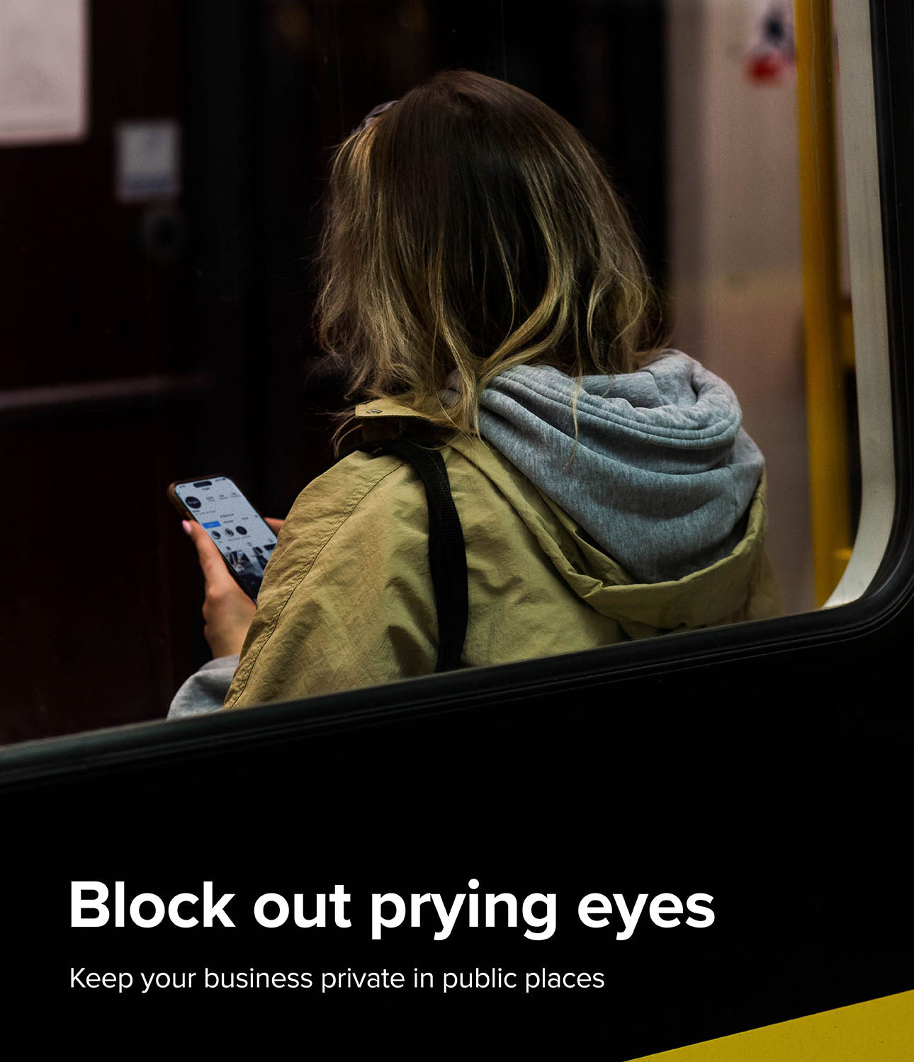 Miếng dán màn hình iPhone 15 Plus | Kính bảo mật - Ngăn chặn những con mắt tò mò. Giữ doanh nghiệp của bạn ở chế độ riêng tư ở những nơi công cộng.
