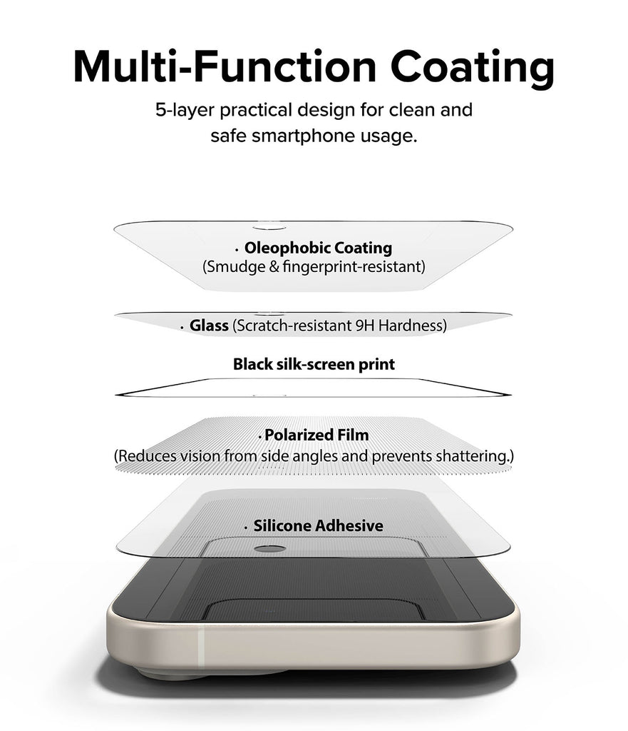 iPhone 15 Plus Screen Protector | Privacy Glass Anti-spy full-coverage 9H hardness tempered glass protector