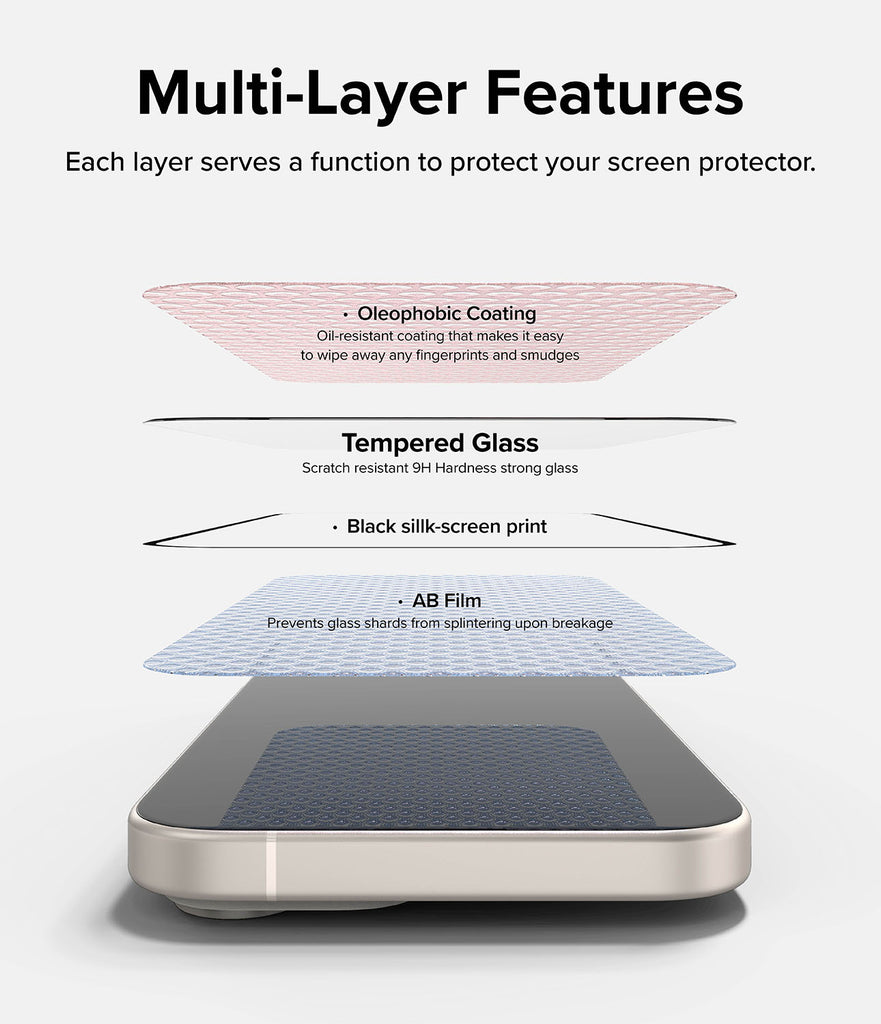 iPhone 15 Plus Screen Protector | Full Cover Glass Premium edge-to-edge 9H hardness tempered glass protector