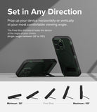 iPhone 15 Pro Case | Alles - Dark Green - Set in Any Direction. Prop up your device horizontally or vertically at your most comfortable viewing angle. The Free-Stop Kickstand holds the device at the angle of your choice.