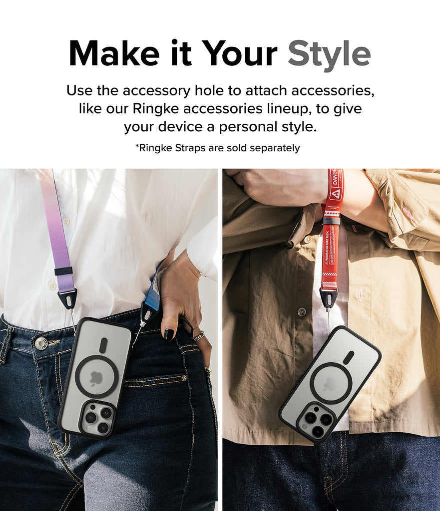 iPhone 15 Pro Case | Fusion Bold Magnetic - Make it Your Style. Use the accessory hole to attach accessories, le or Ringke accessories lineup, to give your device a personal style.