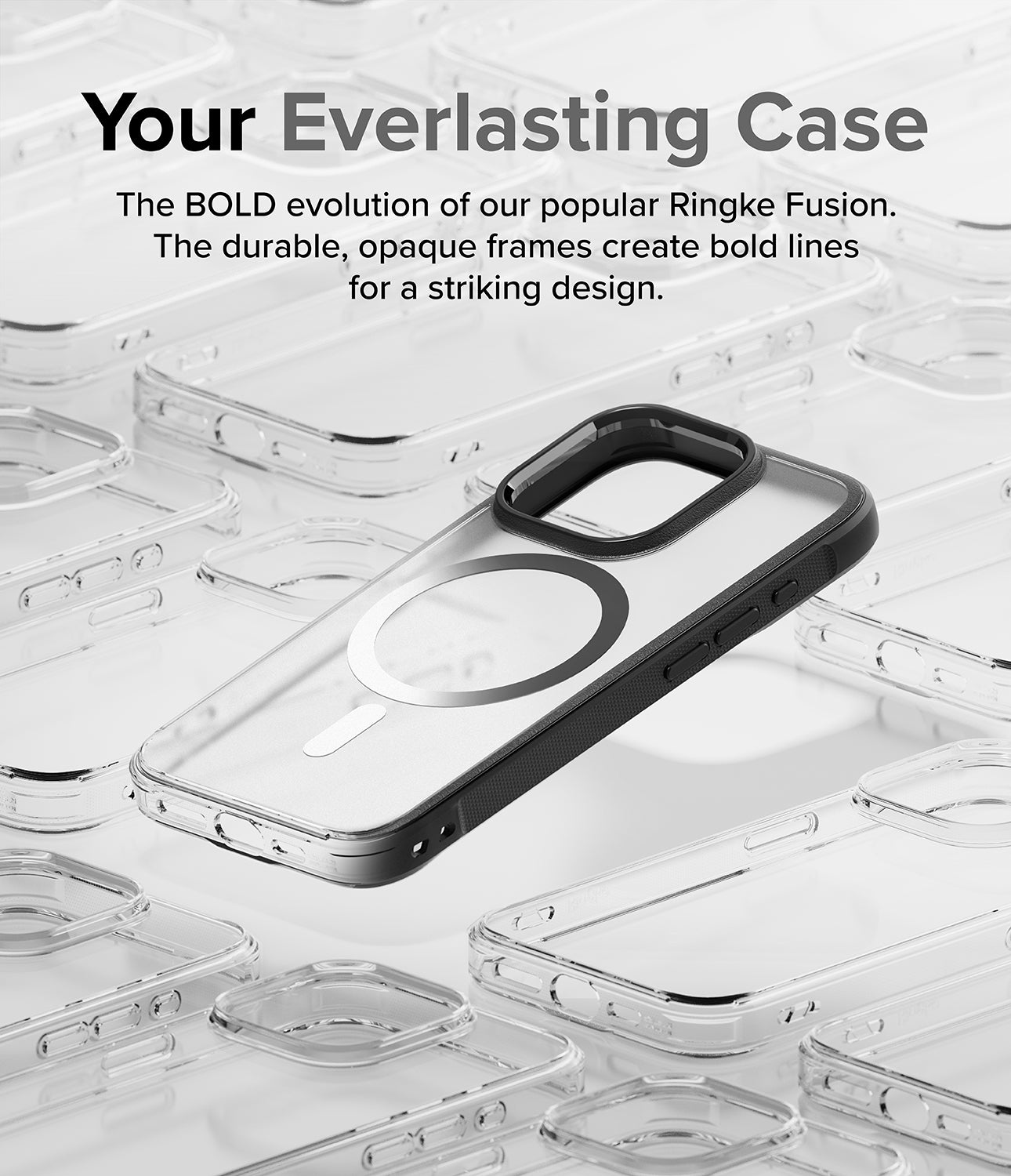 iPhone 15 Pro Case | Fusion Bold Magnetic - Your Everlasting Case/ The BOLD evolution of our popular Ringke Fusion. The durable, opaque frames create bold lines for a striking design.