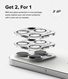 iPhone 15 Pro | Camera Protector Glass [2 Pack] - Get 2, For 1. With two glass protectors in one package, easily replace your old screen protector with a new one as needed.