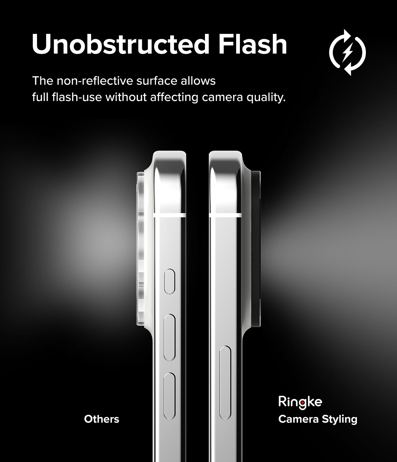 iPhone 15 Pro Max / 15 Pro | Kiểu dáng máy ảnh - Đèn flash không bị cản trở. Bề mặt không phản chiếu cho phép sử dụng đèn flash hoàn toàn mà không ảnh hưởng đến chất lượng máy ảnh