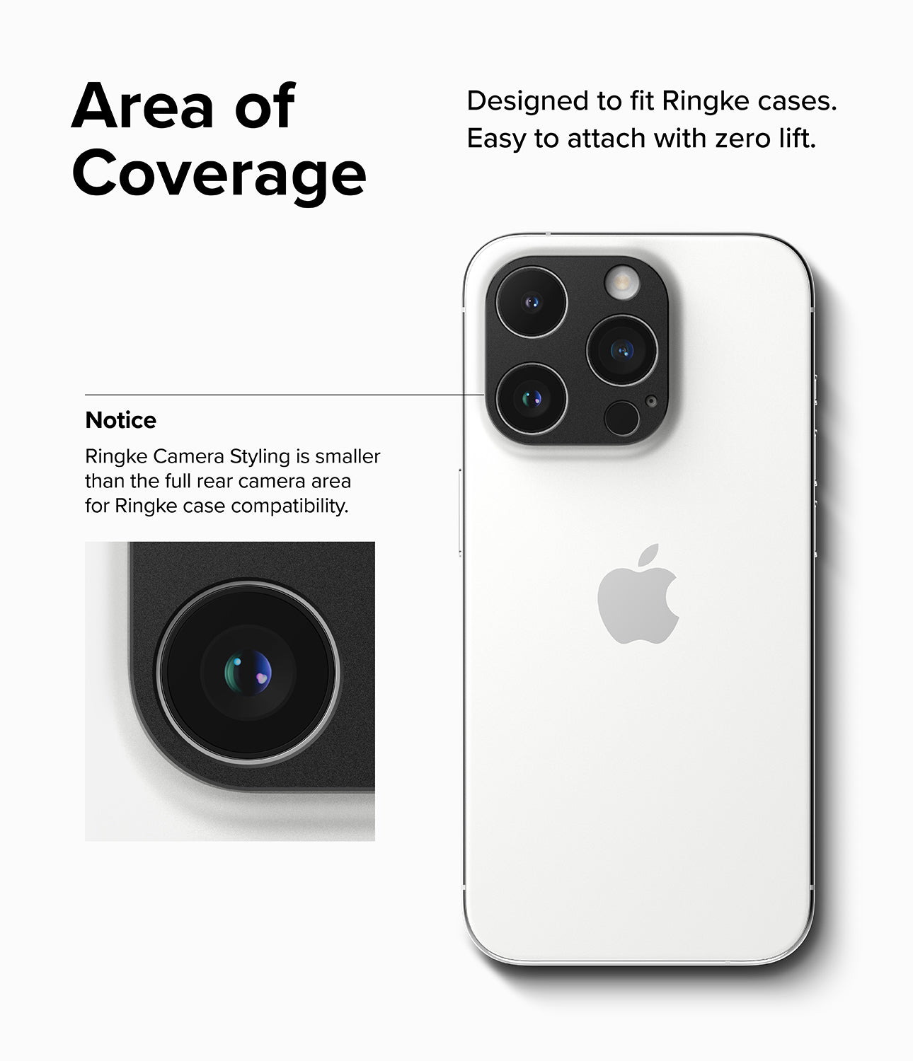 iPhone 15 Pro Max / iPhone 15 Prp | Camera Styling - Black aluminum metallic cover