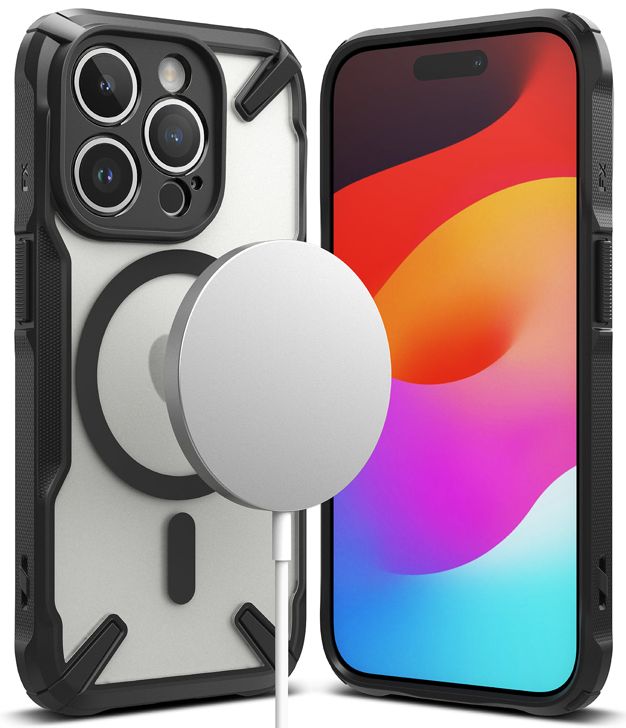 iPhone 15 Pro Case | Fusion-X Magnetic Matte Black - Ringke