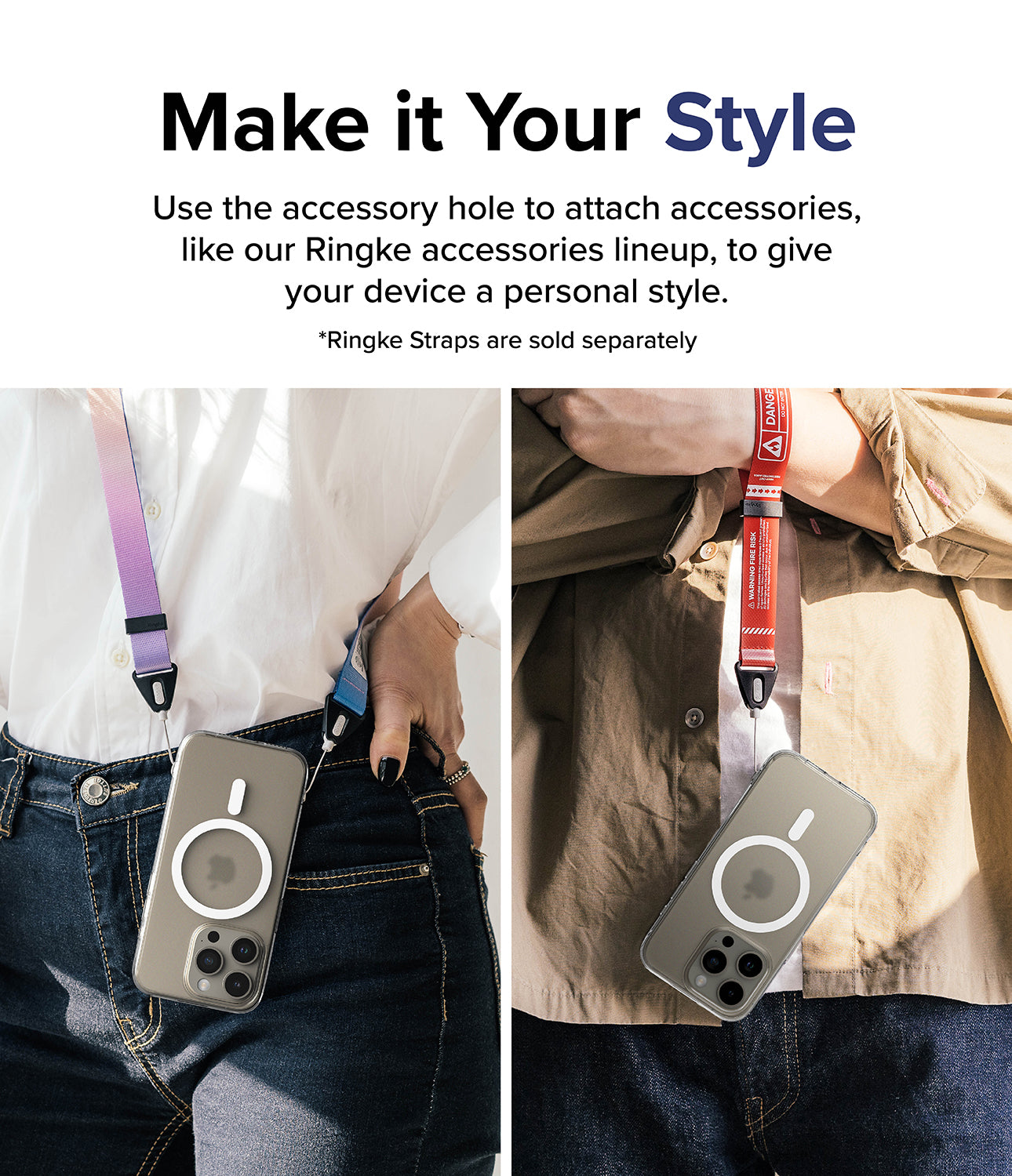 iPhone 15 Pro Case | Fusion Magnetic - Make it Your Style. Use the accessory hole to attach accessories, like our Ringke accessories lineup, to give your device a personal style.