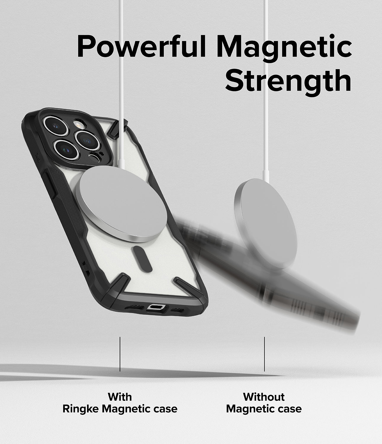 iPhone 15 Pro Case | Fusion-X Magnetic Matte Black - Powerful Magnetic Strength