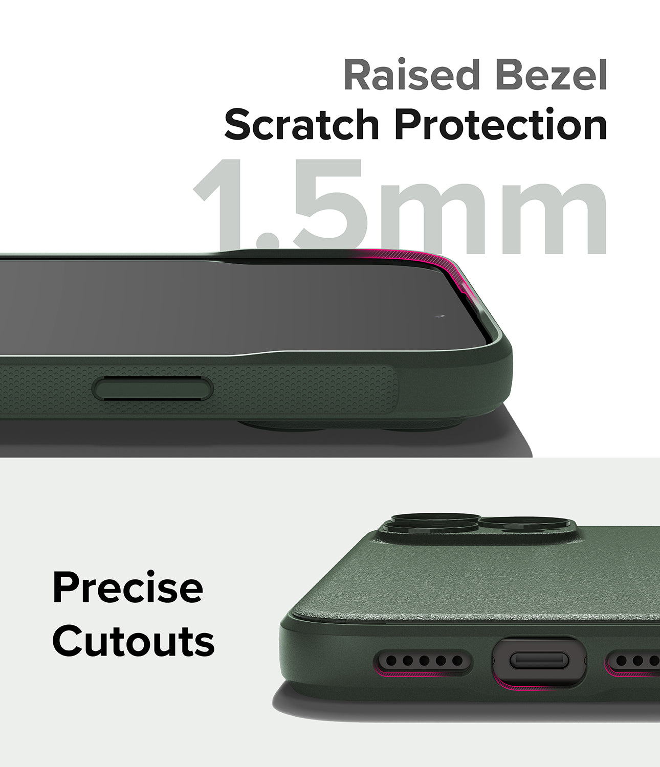 iPhone 15 Pro Case | Onyx - Dark Green - Raised Bezel. Scratch Protection and Precise Cutouts.
