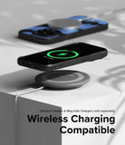 iPhone 15 Pro Case | Onyx Design - Blue Brush - Wireless Charging Compatible