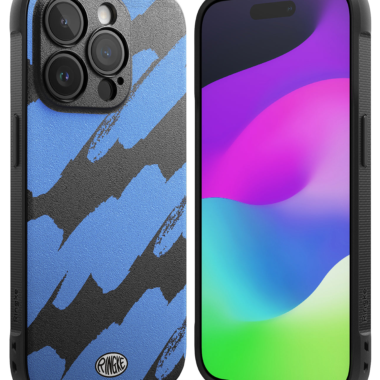 iPhone 15 Pro Case | Onyx Design - Blue Brush