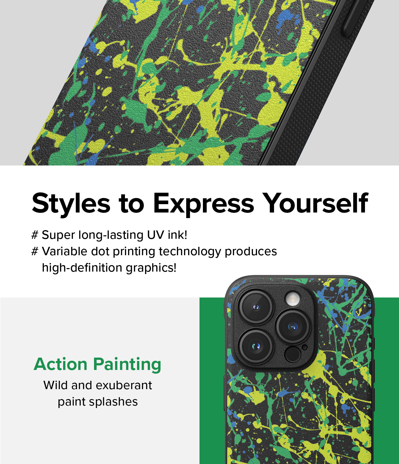 iPhone 15 Pro Case | Onyx Design - Action Painting - Style to Express Yourself