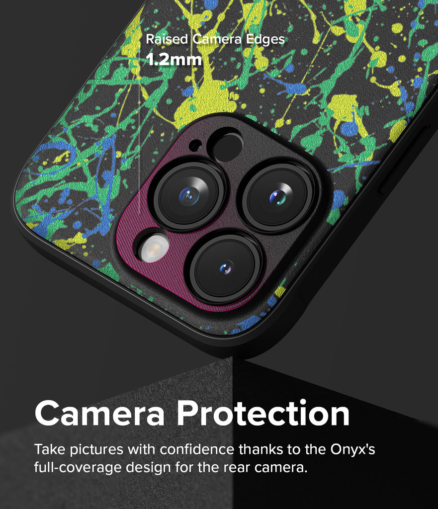 iPhone 15 Pro Case | Onyx Design - Camera Protection. Take pictures with confidence thanks to the Onyx's full-coverage design for the rear camera.