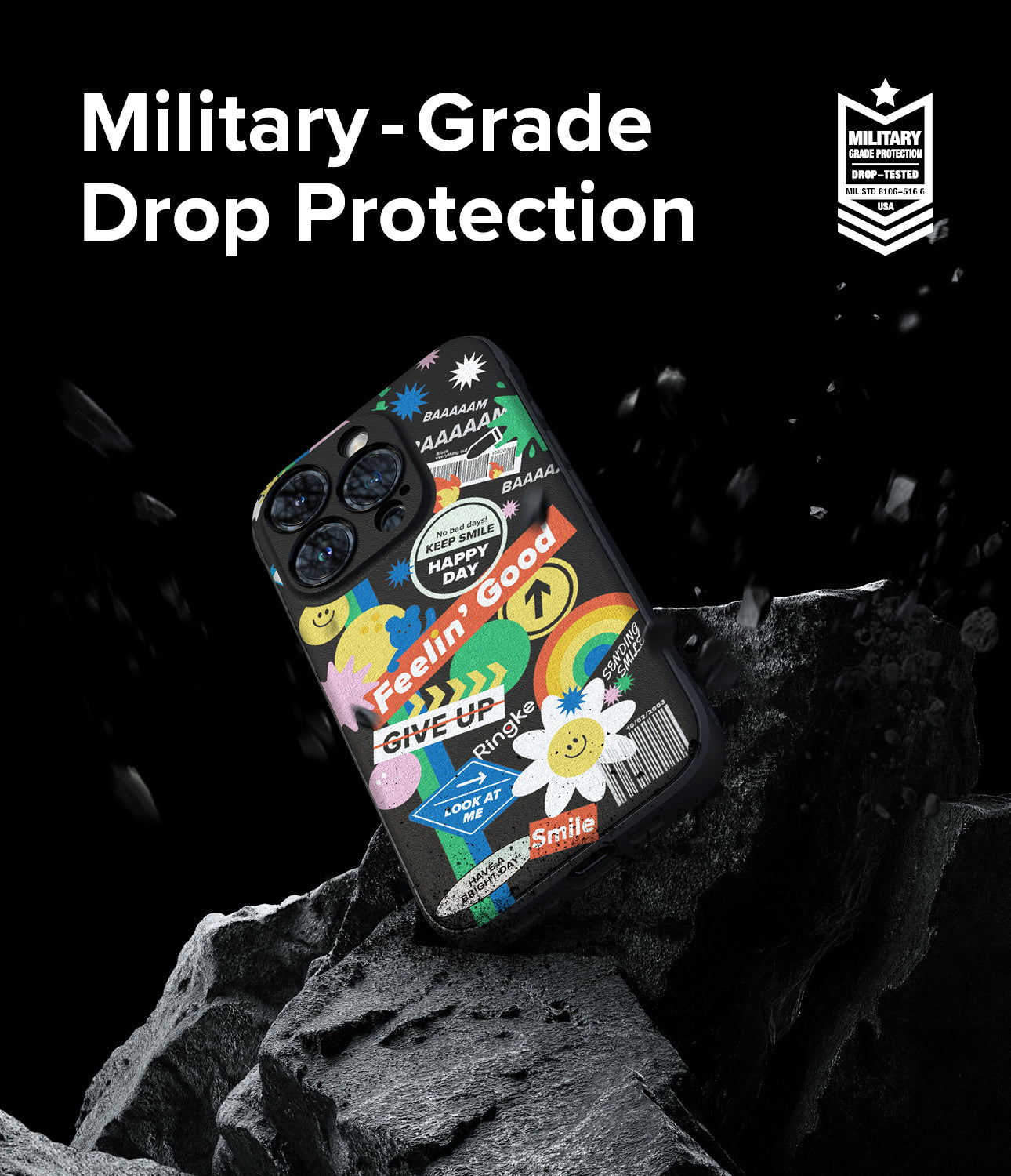 iPhone 15 Pro Case | Onyx Design - Sticker - Military-Grade Drop Protection