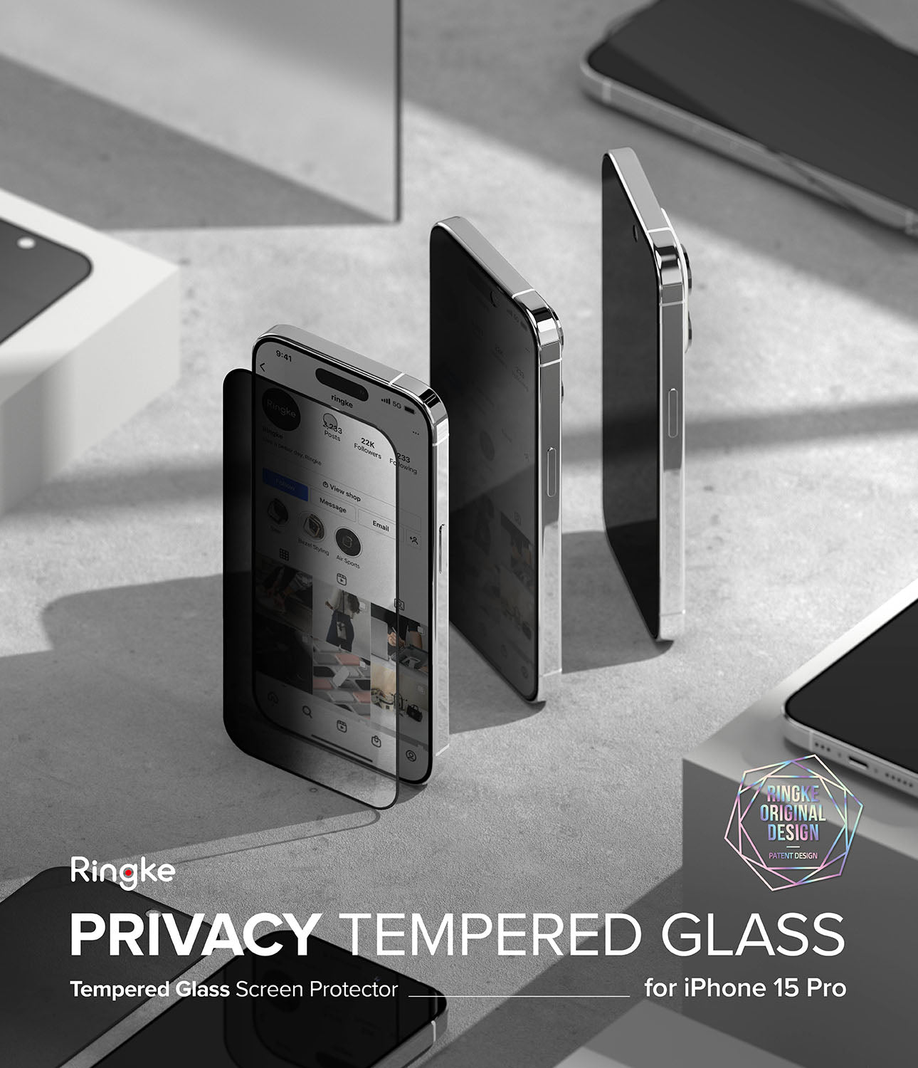 iPhone 15 Pro Screen Protector | Privacy Glass - By Ringke