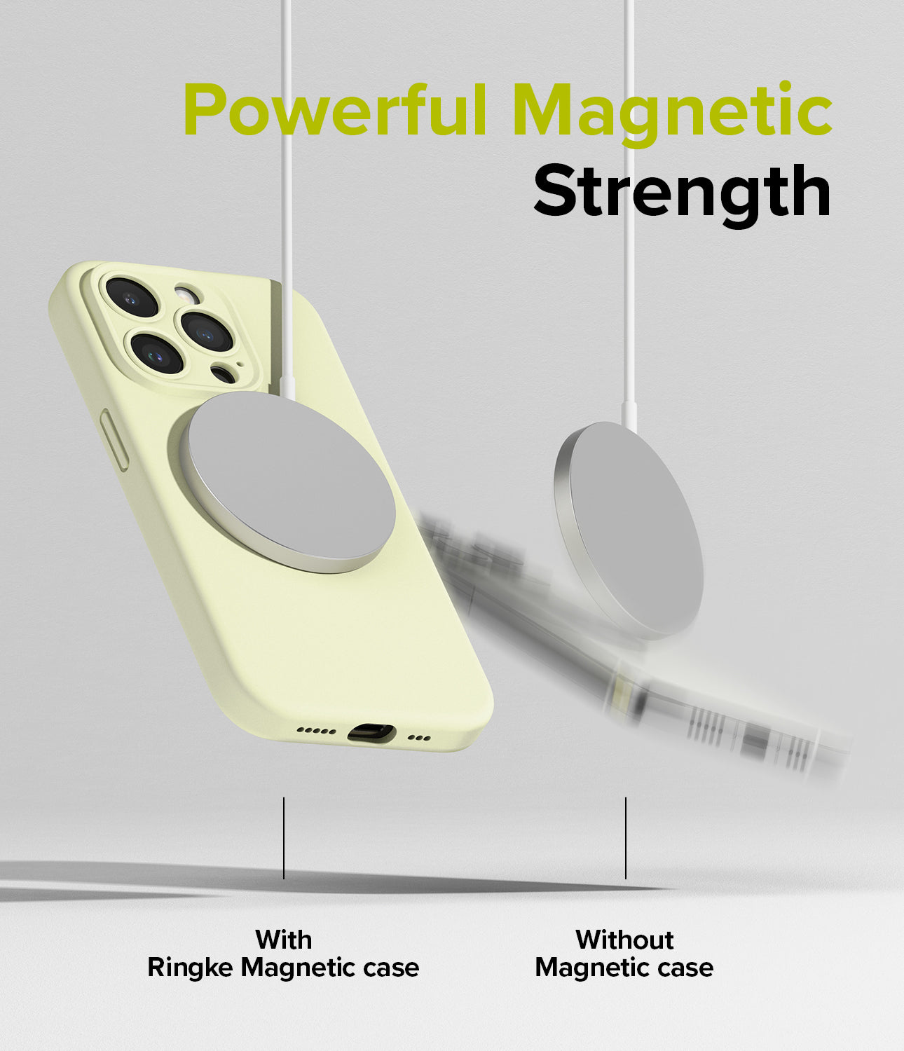 iPhone 15 Pro Case | Silicone Magnetic - Sunny Lime - Powerful Magnetic Strength