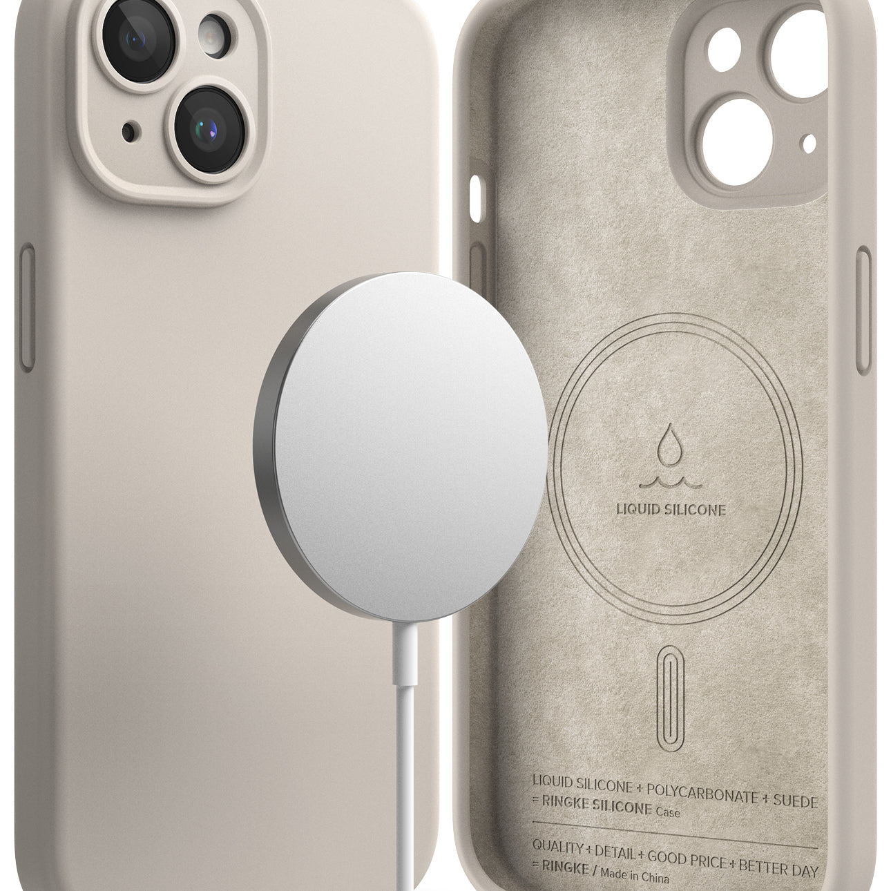 iPhone 15 Plus Case | Silicone Magnetic - Stone