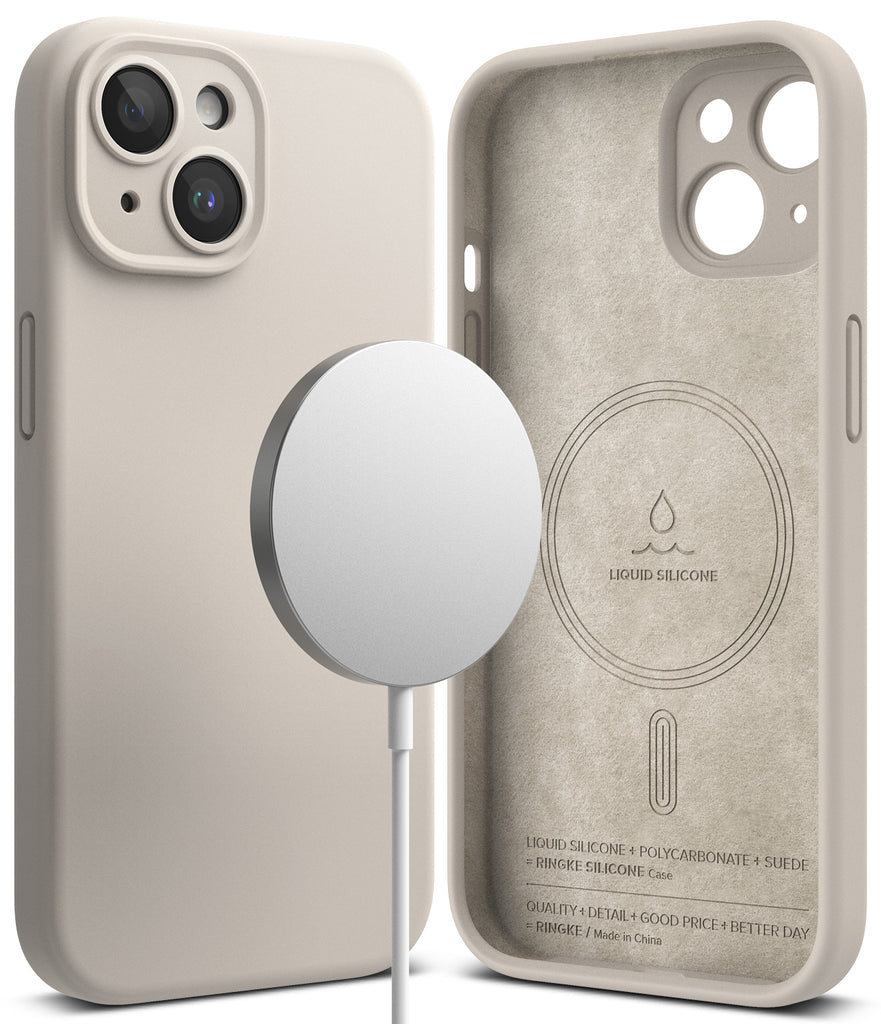 iPhone 15 Plus Case | Silicone Magnetic - Stone
