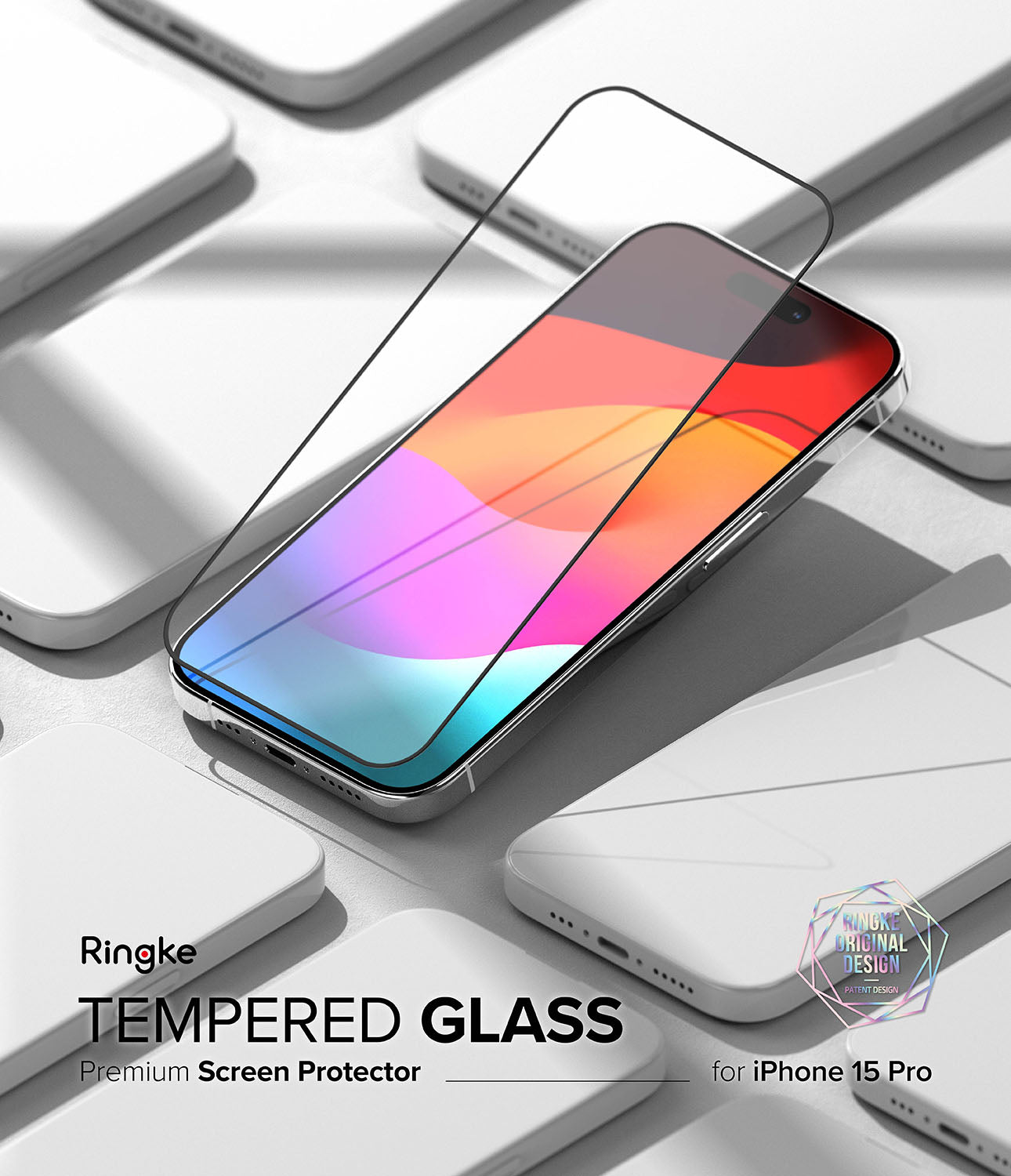 iPhone 15 Pro Screen Protector | Full Cover Glass - By Ringke