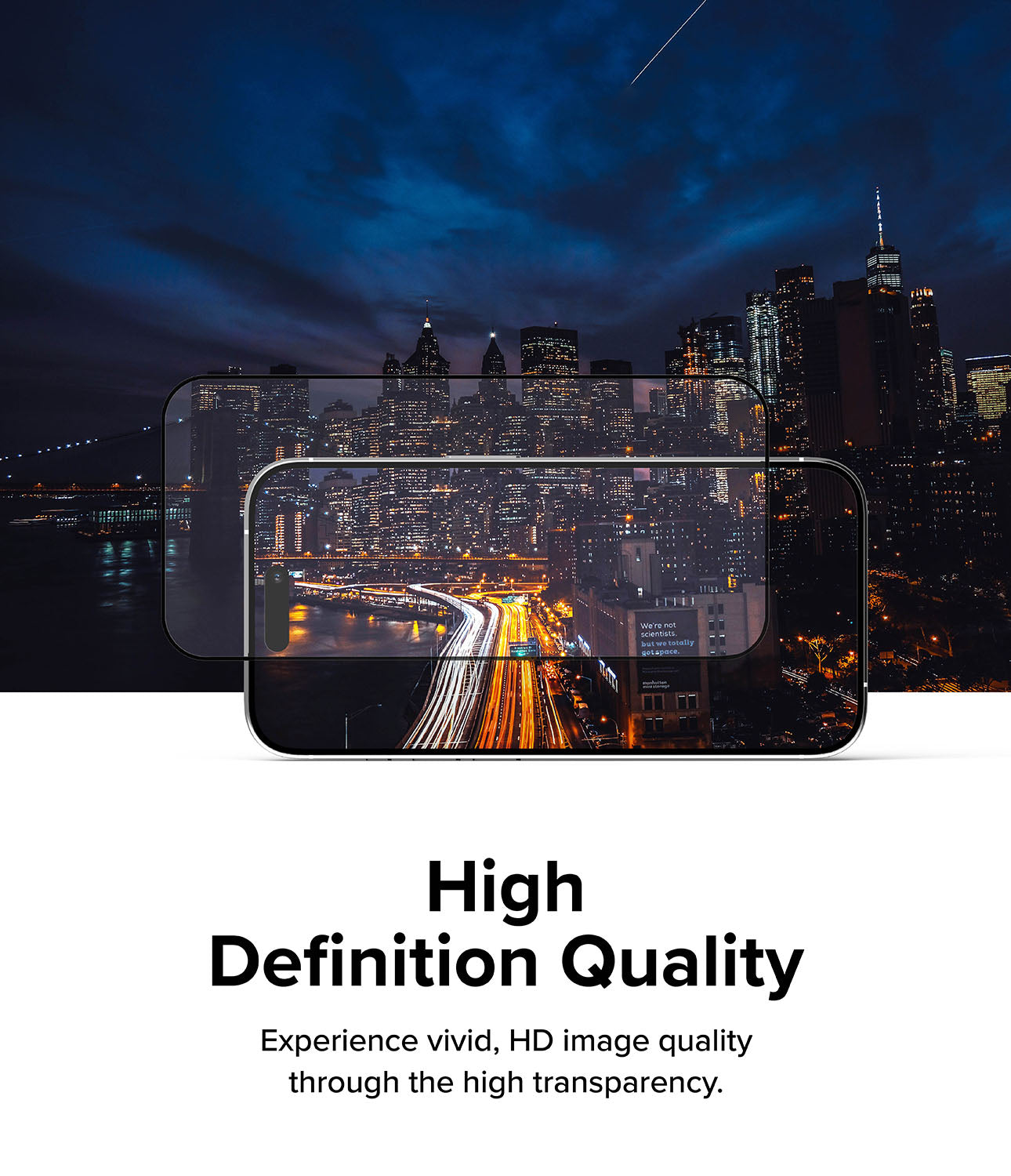 iPhone 15 Pro Screen Protector | Full Cover Glass - High Definition Quality. Experience vivid, HD image quality through the high transparency.