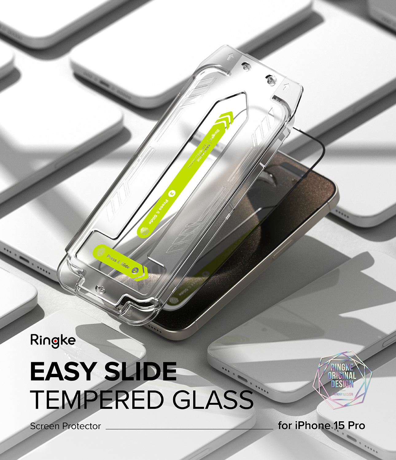iPhone 15 Pro Screen Protector | Easy Slide Tempered Glass - By Ringke