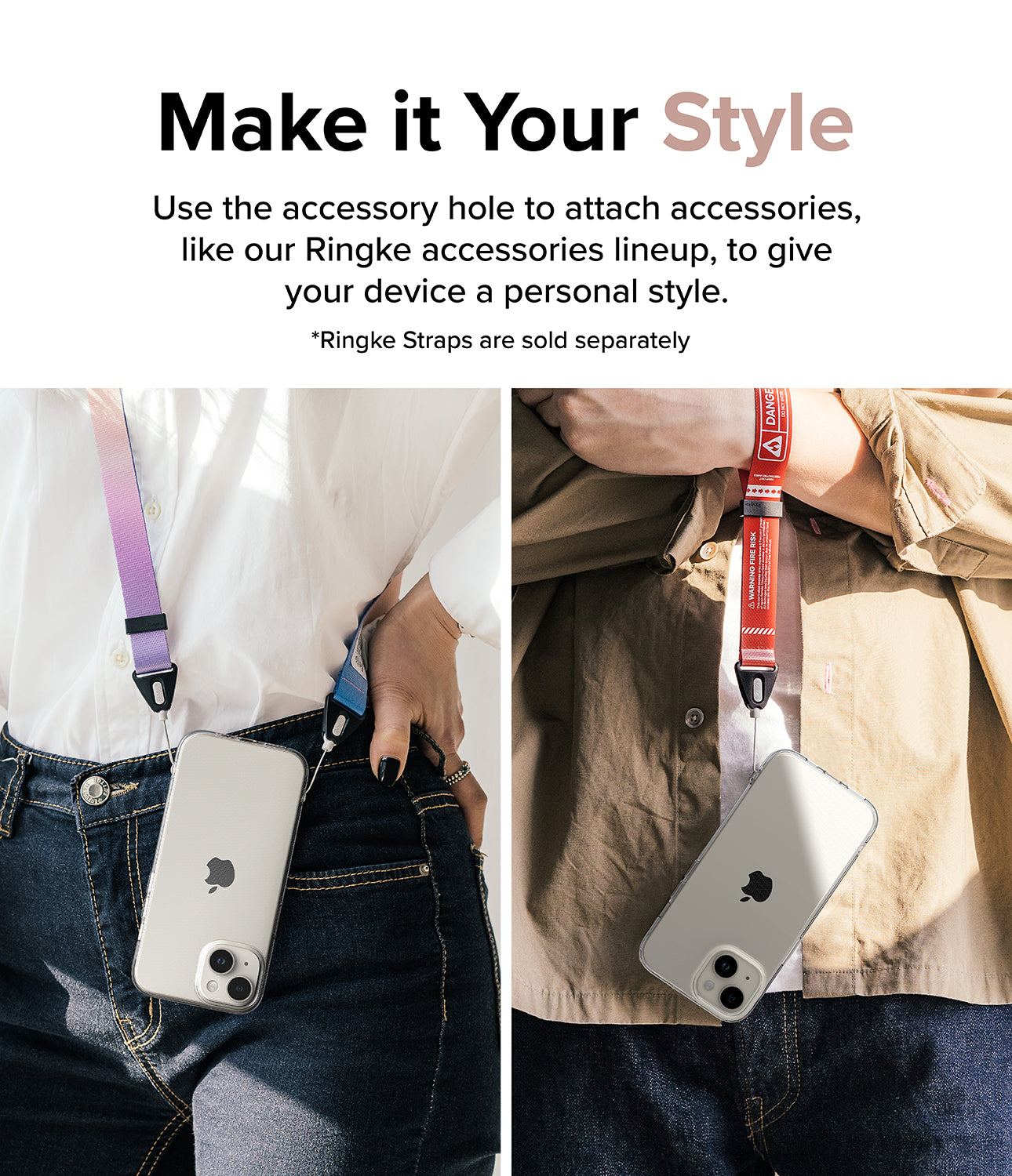 iPhone 15 Case | Air - Clear - Make it Your Style. Use the accessory hole to attach accessories, like our Ringke accessories lineup, to give your device a personal style.