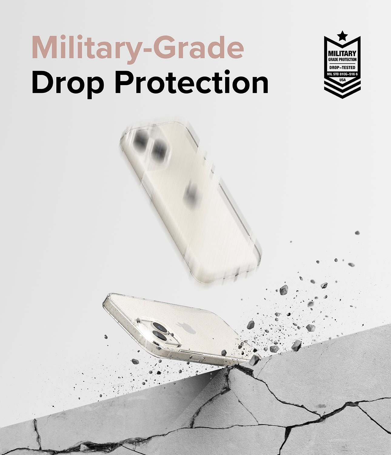 iPhone 15 Case | Air - Glitter Clear - Military-Grade Drop Protection