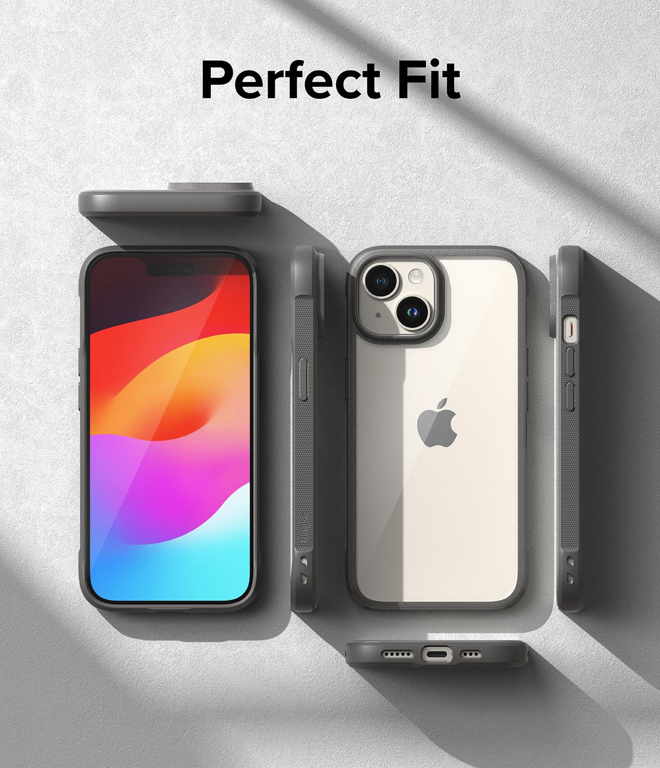 iPhone 15 Case | Fusion Bold Clear/Gray - Perfect Fit
