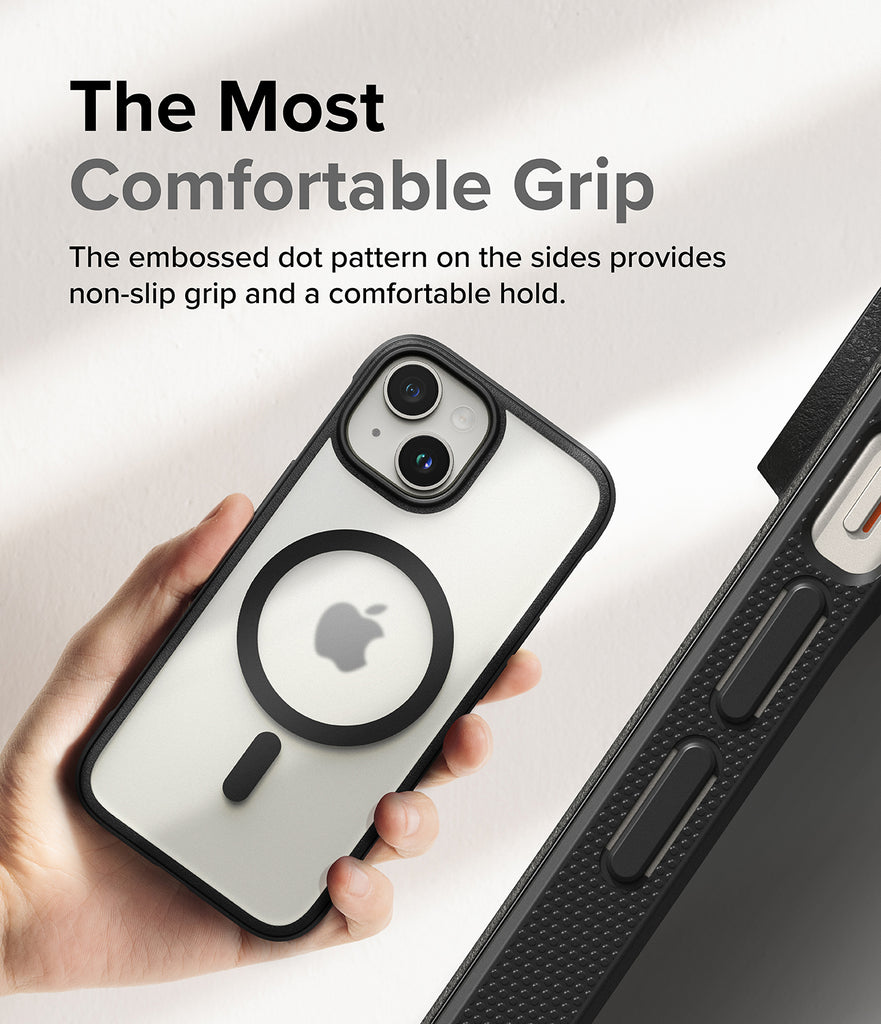iPhone 15 Case | Fusion Bold Magnetic - The Most Comfortable Grip. The embossed dot pattern on the sides provides non-slip grip and a comfortable hold.