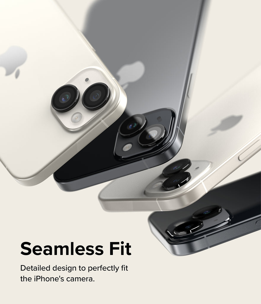 iPhone 15 Plus / 15 | Camera Lens Frame Glass - Seamless Fit. Detailed design to perfectly fit the iPhone's camera.