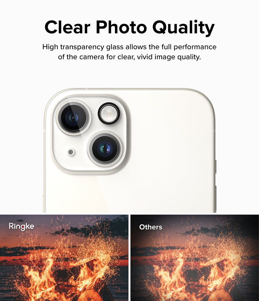 iPhone 15 Plus / iPhone 15 | Camera Protector Glass [2 Pack] - Clear Photo Quality. High transparency glass allows the full performance of the camera for clear, vivid image quality.