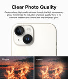 iPhone 15 Plus / 15 | Camera Lens Frame Glass - Clear Photo Quality. Capture sharp, high-quality pictures through the high transparency glass. To minimize the reduction of the picture quality, there is no adhesive between the camera lens and tempered glass.