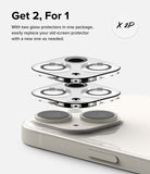 iPhone 15 Plus / iPhone 15 | Camera Protector Glass [2 Pack] - Get 2 for 1. With two glass protectors in one package, easily replace your old screen protector with a new one as needed.