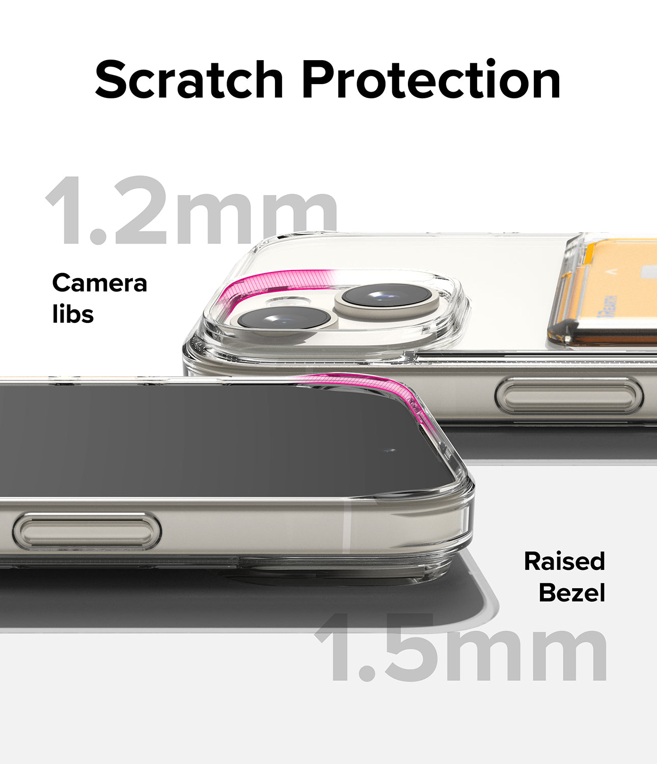 iPhone 15 Plus Case | Fusion Card - Scratch Protection. 1.2 mm Camera libs. 1.5mm Raise Bezel.