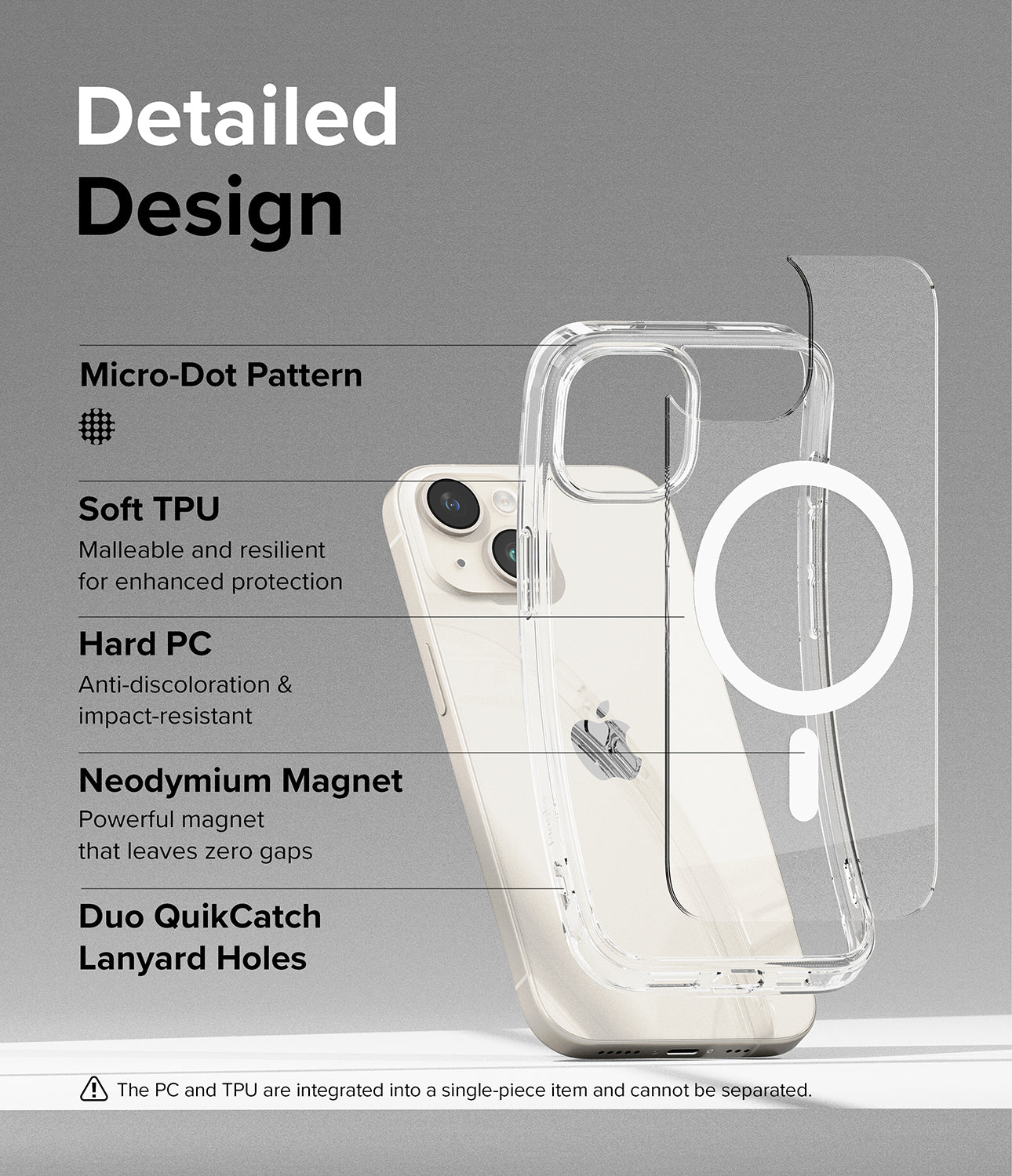 iPhone 15 Case | Fusion Magnetic - Detailed Design. Micro-Dot Pattern. Malleable and resilient for enhanced protection with Soft TPU. Anti-discoloration and impact-resistant with Hard PC. Powerful Neodymium Magnet that leaves zero gaps. Duo QuikCatch Lanyard Holes.